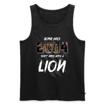 Born Wild 2004 Vintage 2004 18th birthday Löwen - Men's Premium Organic Tank Top - black - Front - Michal (187cm)