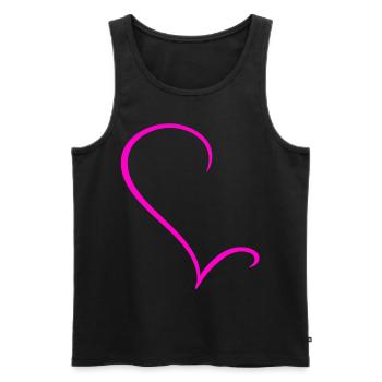 Demi-cœur rose - Débardeur bio Premium Homme - noir - Devant - Michal (187cm)