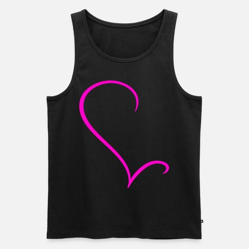 Halbes Pinkes Herz - Männer Premium Bio Tank Top - Schwarz