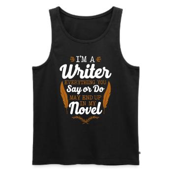Writing Novel Writer & Published - Men's Premium Organic Tank Top - black - Front - Michal (187cm)