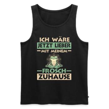 Frosch Frösche - Männer Premium Bio Tank Top - Schwarz - Vorne - Michal (187cm)