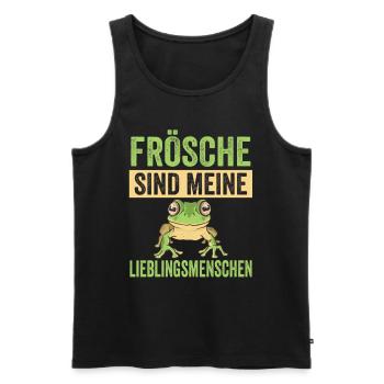Frösche Frosch - Männer Premium Bio Tank Top - Schwarz - Vorne - AI Model Male 178 light (178cm)