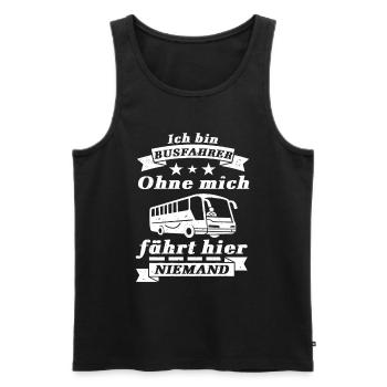 Lustiger Busfahrer Bus Busfahrerin Spruch - Männer Premium Bio Tank Top - Schwarz - Vorne - Michal (187cm)