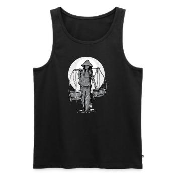 Vietnam I Saigon Scooter Pho Bo Motif de voyage pour - Débardeur bio Premium Homme - noir - Devant - AI Model Male 178 light (178cm)