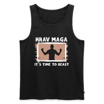 Krav Maga Kampfsport Krav Maga Trainer Krav Maga - Männer Premium Bio Tank Top - Schwarz - Vorne - Michal (187cm)