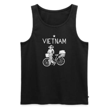 Vietnam I Hanoi Scooter Pho Bo Motif de voyage pour - Débardeur bio Premium Homme - noir - Devant - AI Model Male 178 light (178cm)