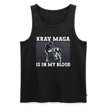 Krav Maga Arts Martiaux Krav Maga Entraîneur Krav Maga - Débardeur bio Premium Homme - noir - Devant - Michal (187cm)