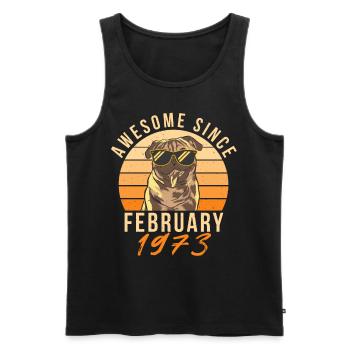 February 1973 Retro - Men's Premium Organic Tank Top - black - Front - Michal (187cm)