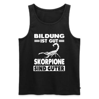 Skorpion - Männer Premium Bio Tank Top - Schwarz - Vorne - Michal (187cm)
