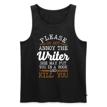Writing Novel Writer & Published - Men's Premium Organic Tank Top - black - Front - Michal (187cm)