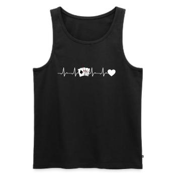 Poker Girls Poker Heartbeat Joueurs de cartes de poker - Débardeur bio Premium Homme - noir - Devant - AI Model Male 178 light (178cm)