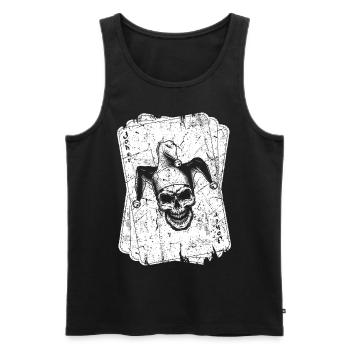 Poker-Karten-Spieler-Vintage-Joker-Karte - Männer Premium Bio Tank Top - Schwarz - Vorne - AI Model Male 178 light (178cm)