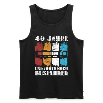 40 Geburtstag Busfahrer 40 Jahre Bus Beruf - Männer Premium Bio Tank Top - Schwarz - Vorne - Michal (187cm)