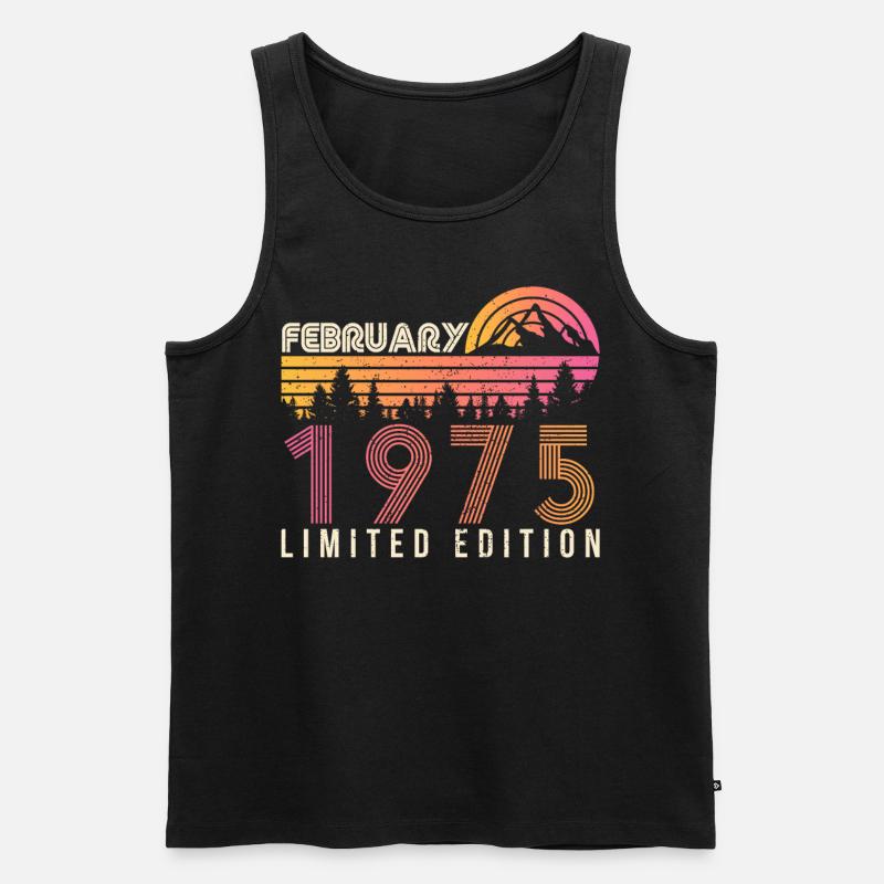 Februar 1975 Retro Limitiert - Männer Premium Bio Tank Top - Schwarz