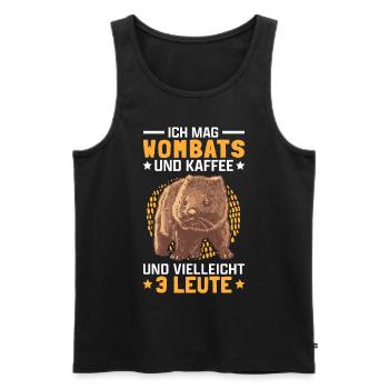 Wombats und Kaffee Australien Beuteltier Wombat - Männer Premium Bio Tank Top - Schwarz - Vorne - AI Model Male 178 light (178cm)