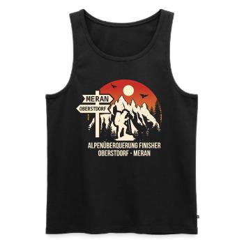 Alpenüberquerung Oberstdorf Meran E5 - Männer Premium Bio Tank Top - Schwarz - Vorne - AI Model Male 178 light (178cm)