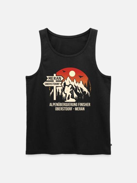 Alpenüberquerung Oberstdorf Meran E5 - Männer Premium Bio Tank Top - Schwarz