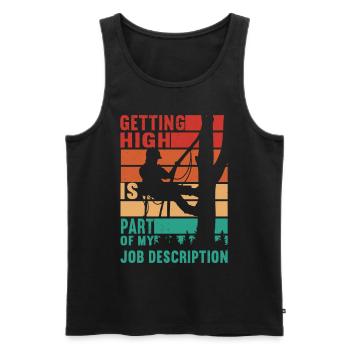 Arborist Baumpfleger - Männer Premium Bio Tank Top - Schwarz - Vorne - AI Model Male 178 light (178cm)