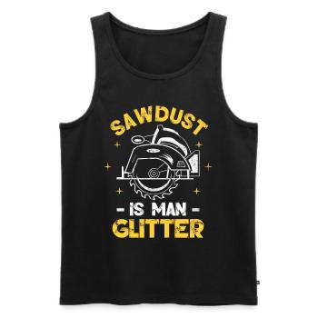 La sciure de bois est l’homme glitter - Débardeur bio Premium Homme - noir - Devant - AI Model Male 178 light (178cm)