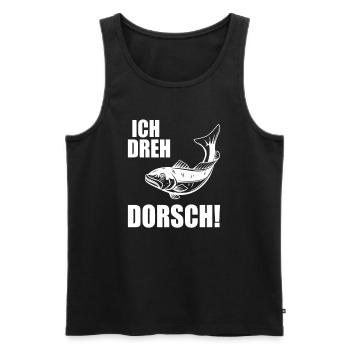 Ich Dreh Dorsch Angler Fischer Hobby Angeln - Männer Premium Bio Tank Top - Schwarz - Vorne - AI Model Male 178 light (178cm)