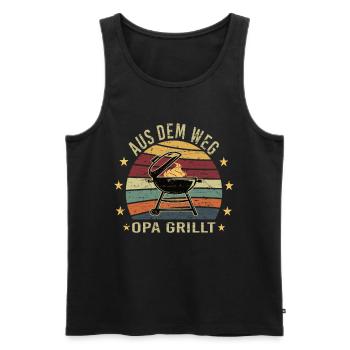 Aus dem Weg Opa grillt - Männer Premium Bio Tank Top - Schwarz - Vorne - AI Model Male 178 light (178cm)