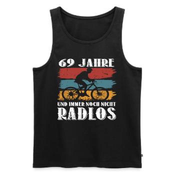 69 Jahre 69 Geburtstag Fahrrad Bike Mountainbike - Männer Premium Bio Tank Top - Schwarz - Vorne - Michal (187cm)