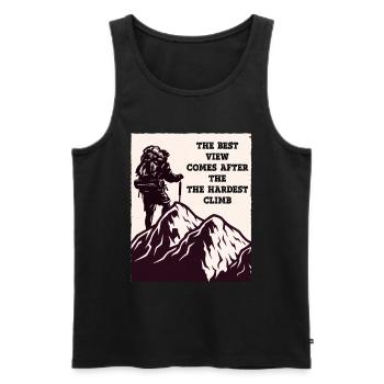 Mountain Mountains Mountaineering Hiking Climbing Nature - Men's Premium Organic Tank Top - black - Front - Michal (187cm)