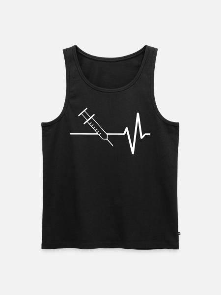 Syringe With ECG line - Men's Premium Organic Tank Top - black