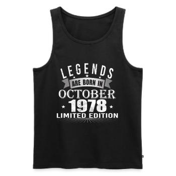 Legends are born in October 1978 - Men's Premium Organic Tank Top - black - Front - Michal (187cm)
