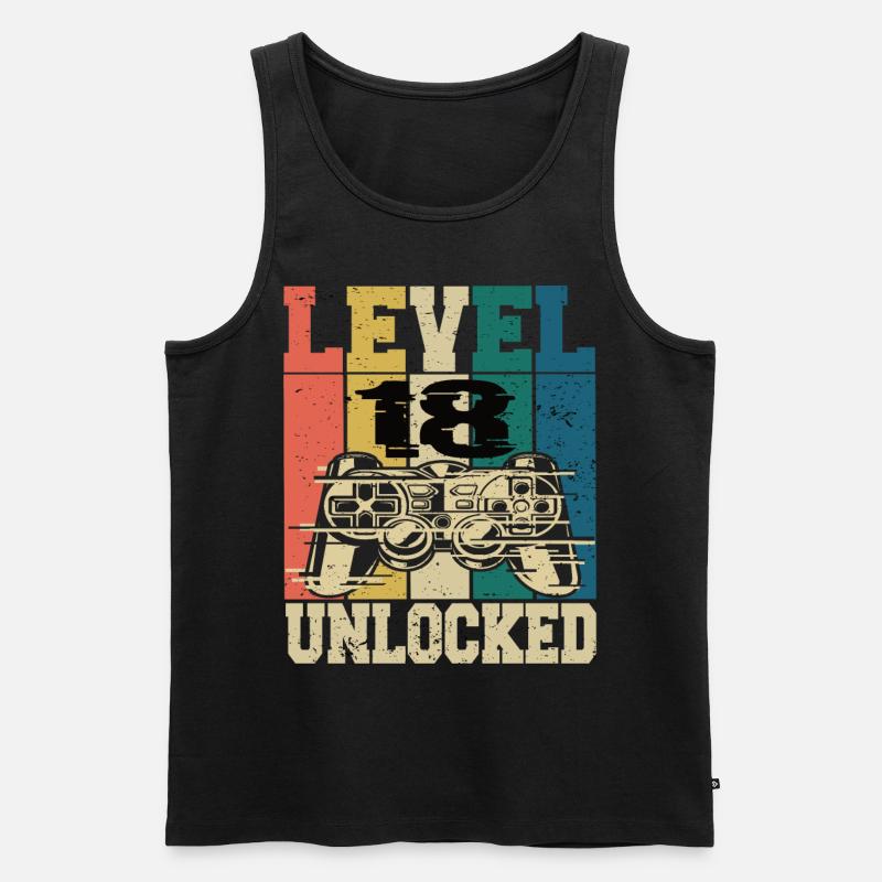 Level 18 Freigeschaltet - Männer Premium Bio Tank Top - Schwarz