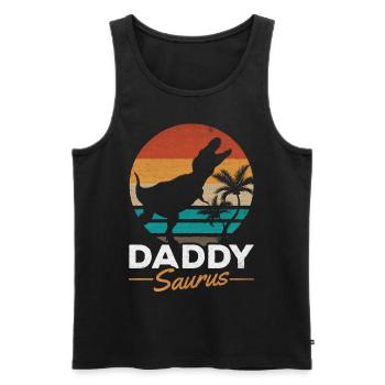 Daddysaurus Dino Papa Dino Daddy Dinosaur Daddy - Men's Premium Organic Tank Top - black - Front - Michal (187cm)