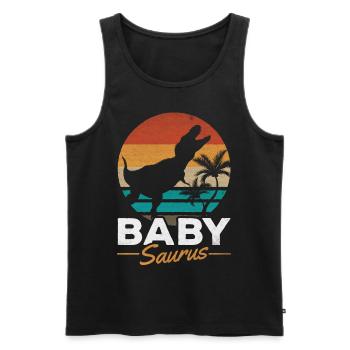 BabySaurus Rex Dinosaure Bébé Dino - Débardeur bio Premium Homme - noir - Devant - Michal (187cm)