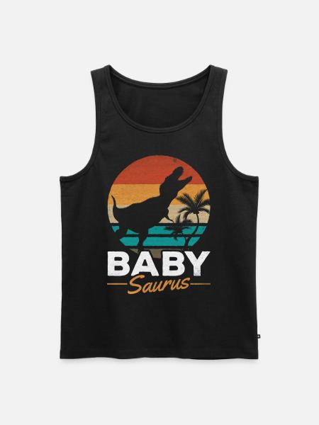 BabySaurus Rex Dinosaure Bébé Dino - Débardeur bio Premium Homme - noir