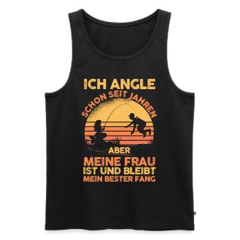Angler Angeln Fischer - Männer Premium Bio Tank Top - Schwarz - Vorne - AI Model Male 178 light (178cm)