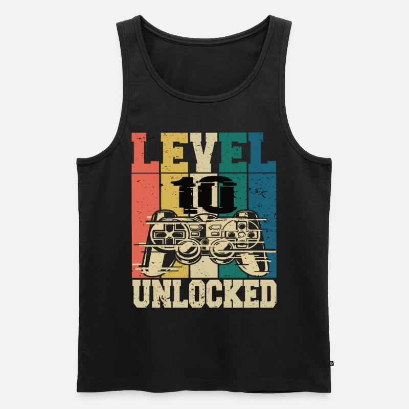 Level 10 Freigeschaltet - Männer Premium Bio Tank Top - Schwarz