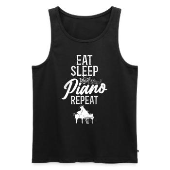 Professeur de piano Pianiste Manger Dormir - Débardeur bio Premium Homme - noir - Devant - Michal (187cm)