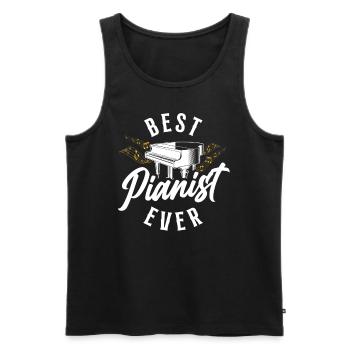 Professeur de piano Pianiste Notes de musique - Débardeur bio Premium Homme - noir - Devant - Michal (187cm)