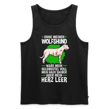 Ohne meinen Irischer Wolfshund Irish Wolfhound - Männer Premium Bio Tank Top - Schwarz - Vorne - AI Model Male 178 light (178cm)