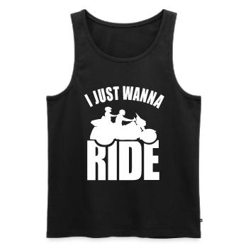Couples Trike Biker Je veux juste un cadeau trike - Débardeur bio Premium Homme - noir - Devant - Michal (187cm)