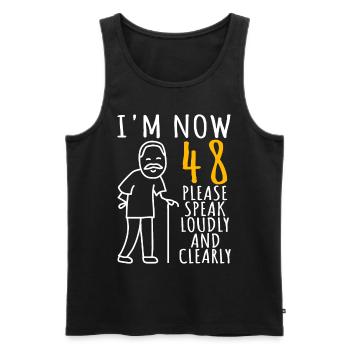 48th birthday 48er 48th I am now 48 years old - Men's Premium Organic Tank Top - black - Front - AI Model Male 178 light (178cm)