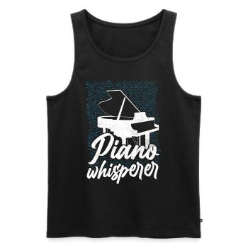 Professeur de piano Pianiste Notes de musique - Débardeur bio Premium Homme - noir - Devant - Michal (187cm)