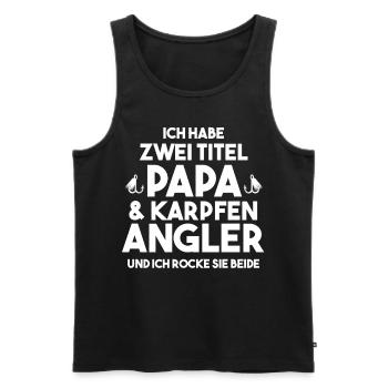 Angeln Papa KarpfenAngler - Männer Premium Bio Tank Top - Schwarz - Vorne - Michal (187cm)