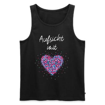 Aufsicht mit Herz Bademeister Freibad - Männer Premium Bio Tank Top - Schwarz - Vorne - Michal (187cm)