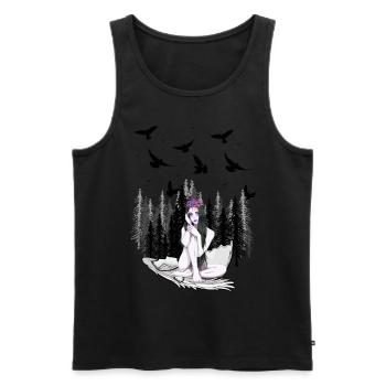 Fantasy Waldbewohner Natur Märchen nackte Vögel - Männer Premium Bio Tank Top - Schwarz - Vorne - Michal (187cm)