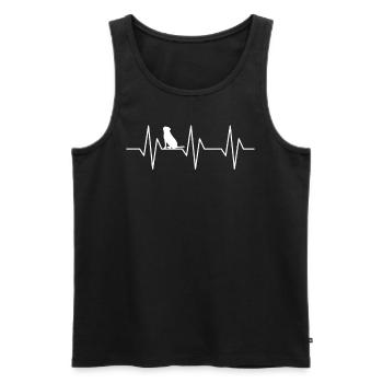 Heartbeat Ecg Dogs Walking Labrador Labbi - Men's Premium Organic Tank Top - black - Front - AI Model Male 178 light (178cm)