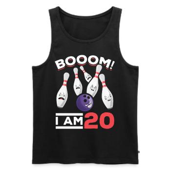 Bowling Bowling players for their 20th birthday Bowling - Men's Premium Organic Tank Top - black - Front - AI Model Male 178 light (178cm)