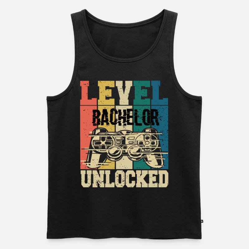 Level Bachelor Freigeschaltet - Männer Premium Bio Tank Top - Schwarz