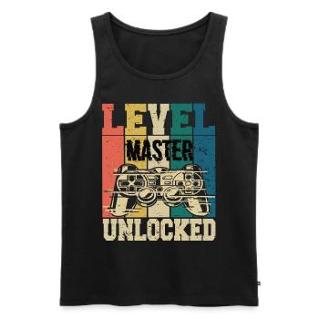 Level Master Freigeschaltet - Männer Premium Bio Tank Top - Schwarz - Vorne - Michal (187cm)