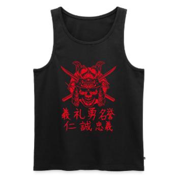 Samurai Japanischer Kanji Totenkopf Schwert Japan - Männer Premium Bio Tank Top - Schwarz - Vorne - AI Model Male 178 light (178cm)