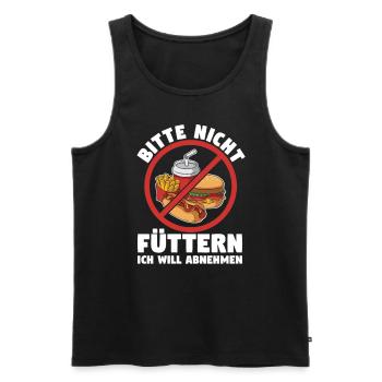Abnehmen Diät Bitte nicht Füttern - Männer Premium Bio Tank Top - Schwarz - Vorne - Michal (187cm)